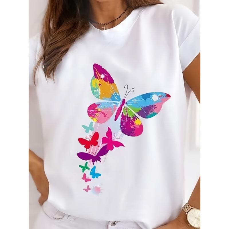 

European sizes Women s Comfy Blend T-Shirt Casual Round Neck, Stretch Fit, Machine Washable S белый