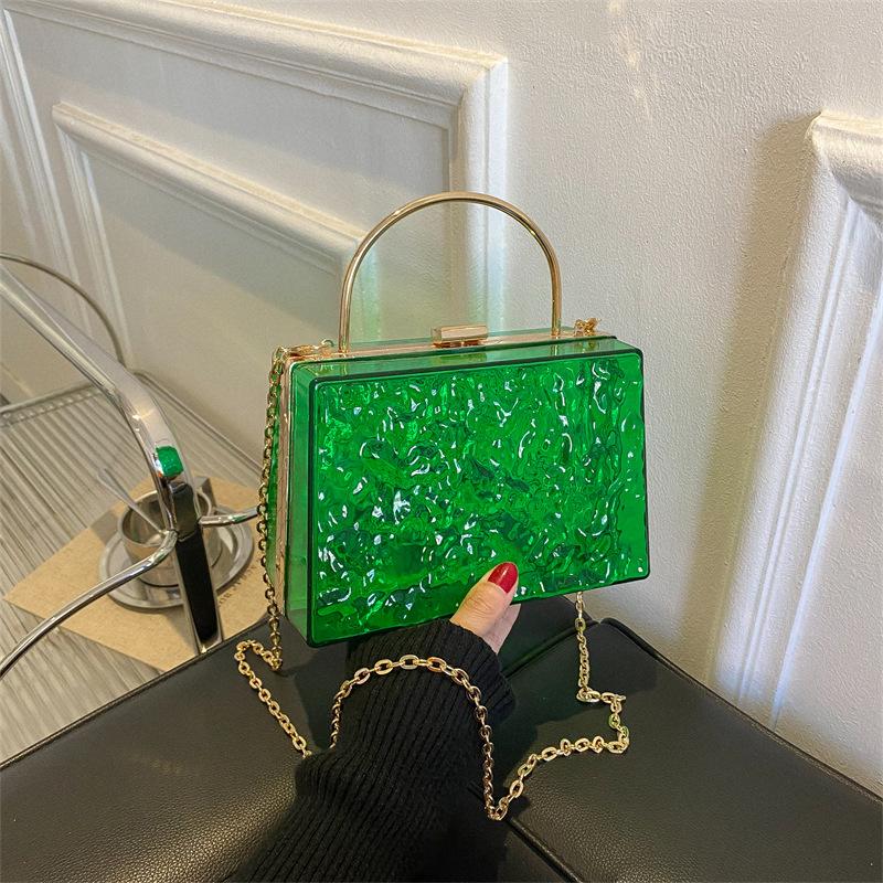 Clear Acrylic Shoulder Chain Crossbody Bag for Women Cross Body Light Korean Popular Luxury Designer Night Trendy