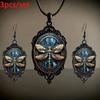 Modisches Retro Elegantes Halskette Ohrringe Dreiteiliges Set