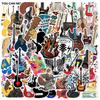 50pcs Cartoon Musical Instruments Stickers Graffiti for Phone Laptop Guitar Helmet Travel Luggage Skateboard DIY Decals