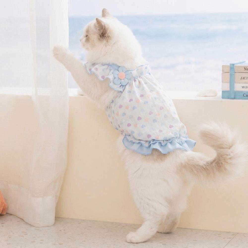 Comfortable Dog Princess Dress 3D Floral Dog Vest Cute Puppy Summer Dress  Outdoor Activities