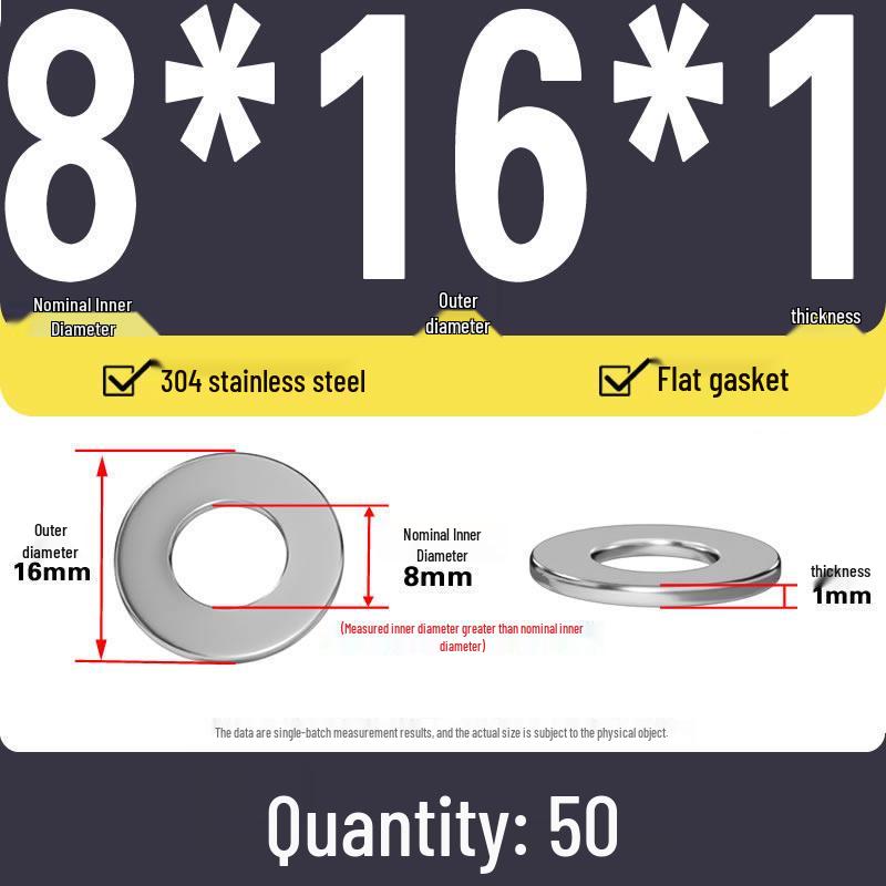 Plochá podložka z nerezové oceli 304 pro nastavení vůle hřídele (0,1/0,2/0,3 mm)