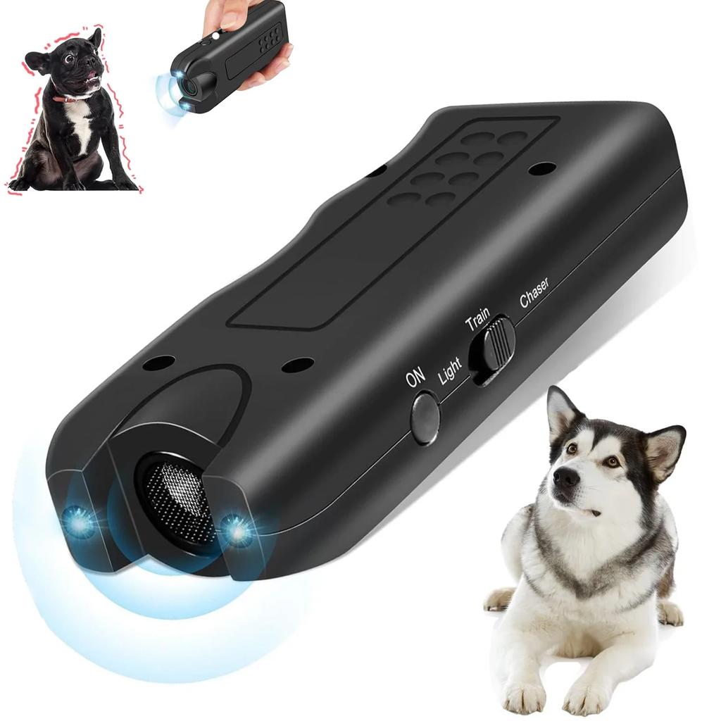 Dog Ultrasonic Repeller Pet Training Device Outdoor Deterrent Chaser Portable Anti-barking Device with LED To Repel Cats & Dogs