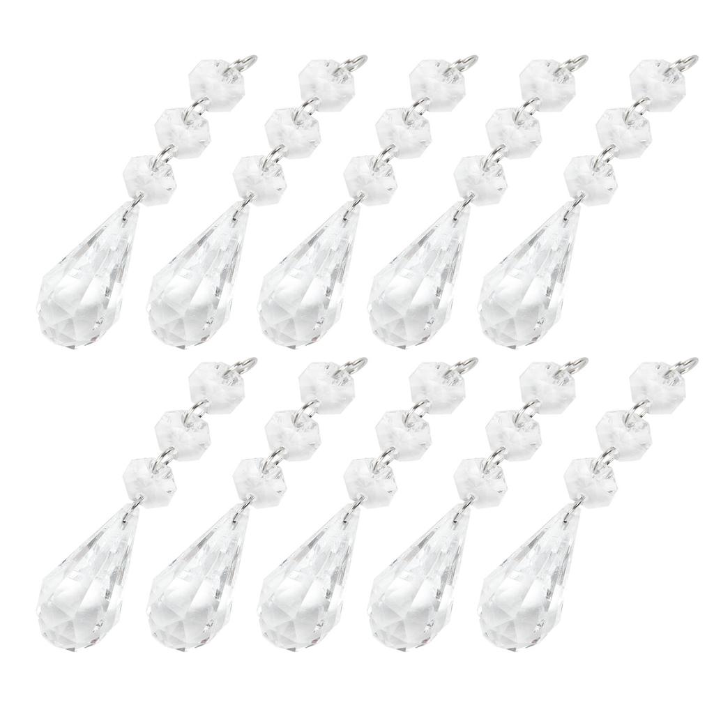 10pcs   Bag Acrylic Teardrop Chandelier Pendant Hanging Beads Ceiling Lamp Decoration