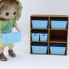 Compact Miniature Storage Box for Dollhouse Blue Shelf Scene 1Pcs Organizer Bin