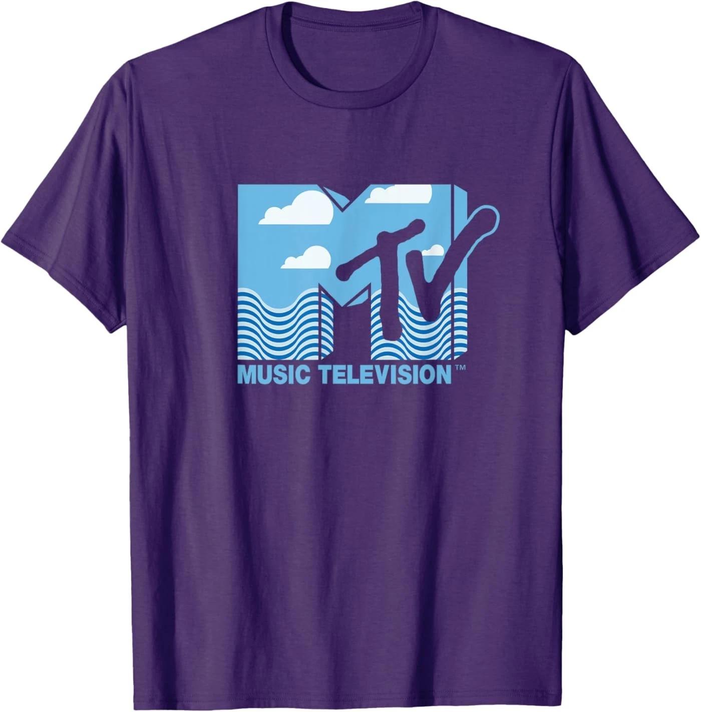 MTV - The official MTV Logo with water, clouds and a blue sky T-Shirt XL