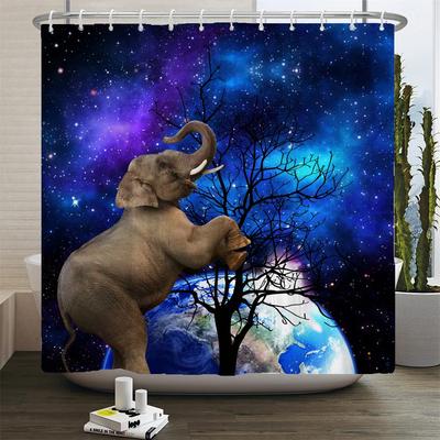 Adorable Animal Print Shower Curtain with Hooks, Waterproof Bathroom Divider, Weighted Edge Fun Animal Vibe for Bathrooms