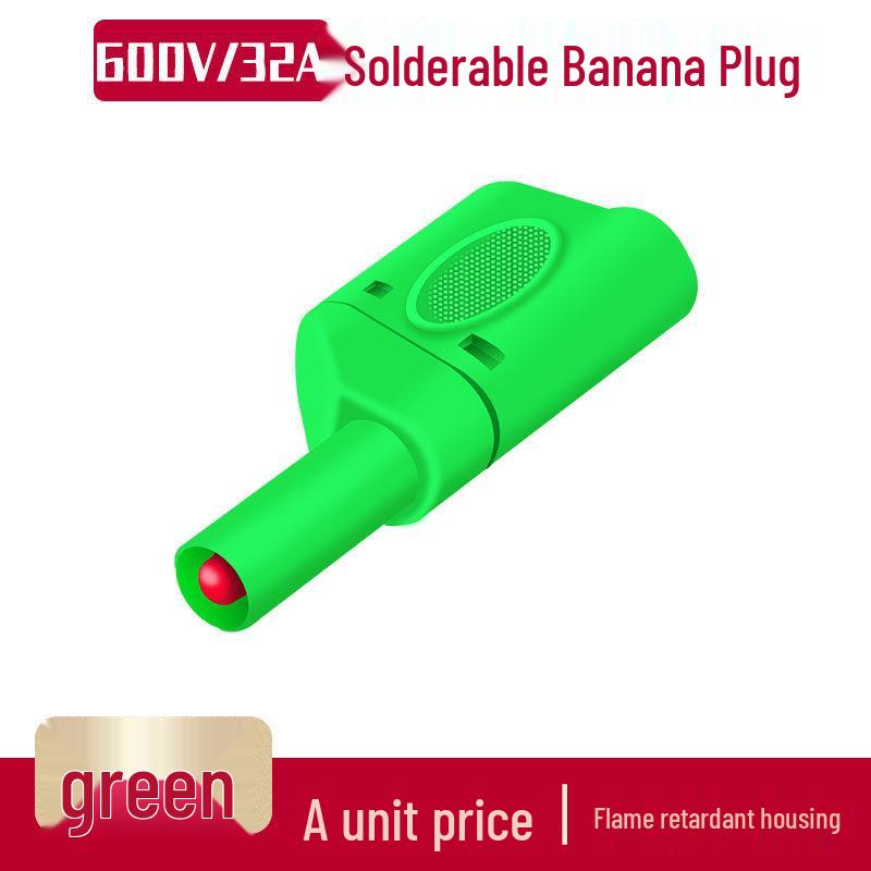 4mm Stackable Safety Banana Plug with Socket, Solder Type