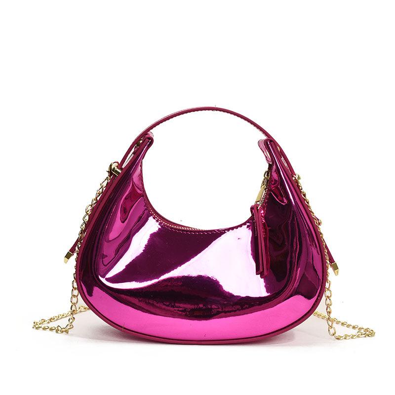 Women's bag 2025 new Mori fashion candy color niche hand bag ins single shoulder glossy dumpling bag tide