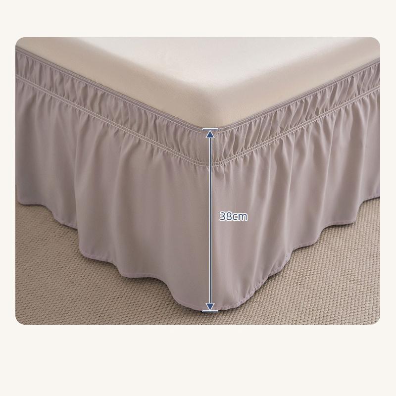 Elastic Band Anti Slip Bed Skirt Surrounding Bed Enclosure Protective Cover Wrap-around Soft and Breathable Non-slip Pleated Bed Skirt No Bed Cover