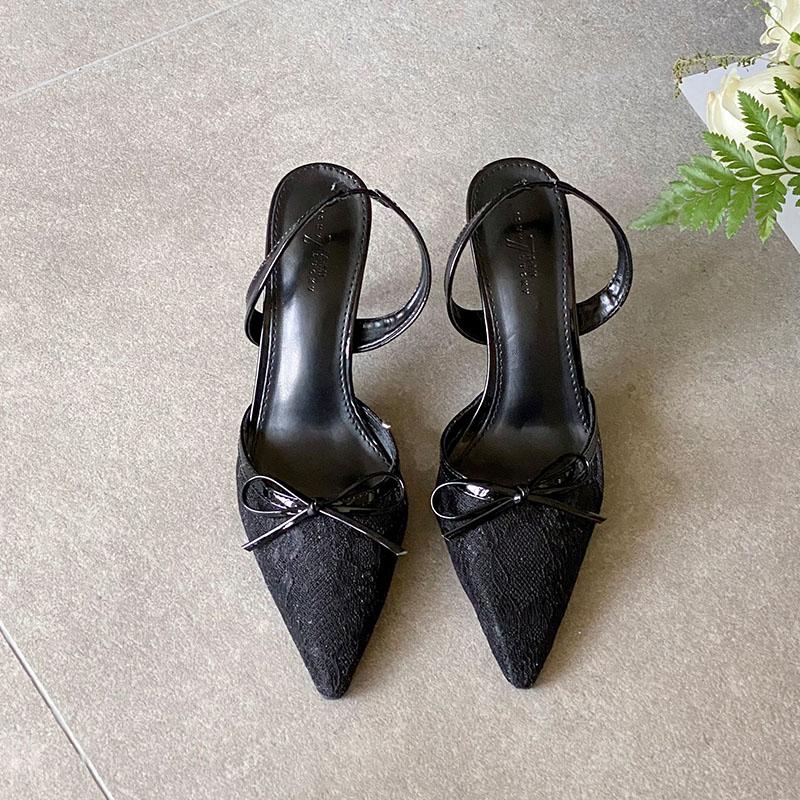 Fashion Mesh Fashion Pointed Toe Ladies High Heels Sandals Shoes Female Breathable Footwear Women Heeled Sandals Shoes Pumps Pink