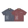 Foreign Trade Original Summer New American Vintage Plaid Short-Sleeve Shirt, Loose Collegiate Style Royal Blue Top for Men and Women