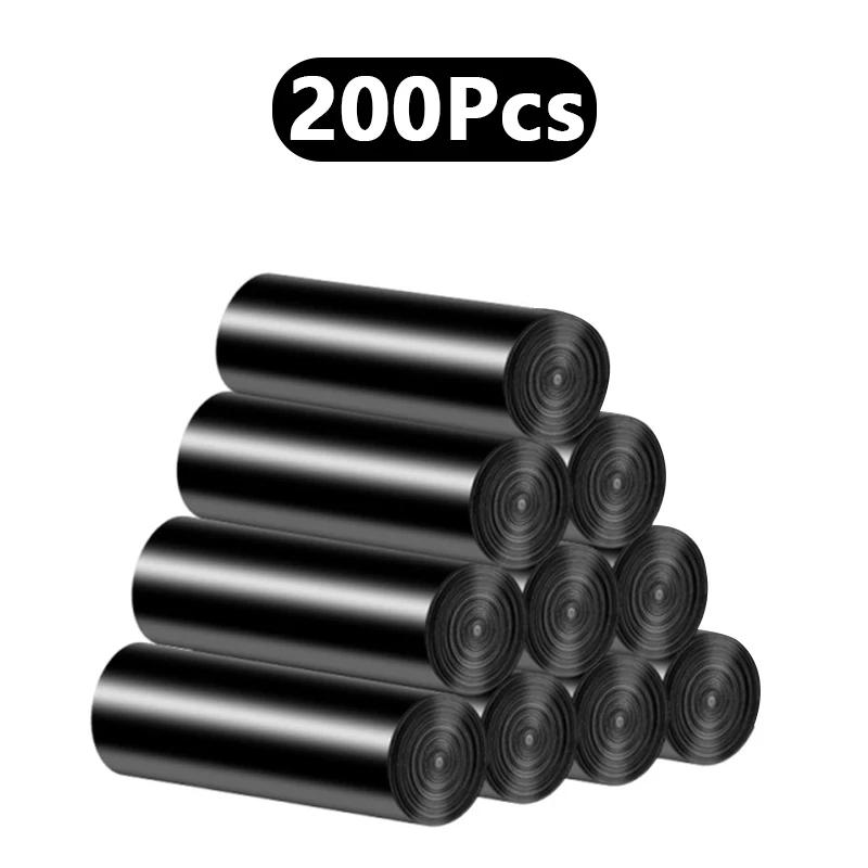 Disposable Flat-mouth Garbage Bag In Roll New Material Thickened And Strong Household Kitchen Bedroom Black Garbage Bag 45x55cm
