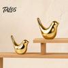 Ceramic Bird Ornament Statues, Modern Gold Decoration, Nordic Style Desktop Decoration Figurine Ornaments for Home Office Decor Abstract Art