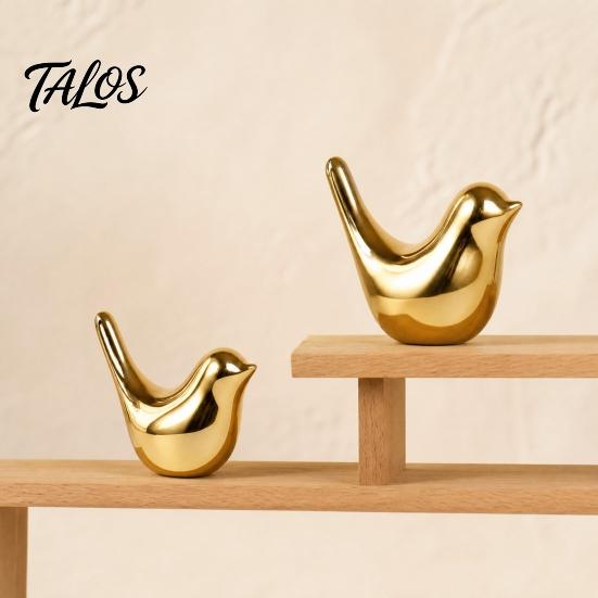 Ceramic Bird Ornament Statues, Modern Gold Decoration, Nordic Style Desktop Decoration Figurine Ornaments for Home Office Decor Abstract Art