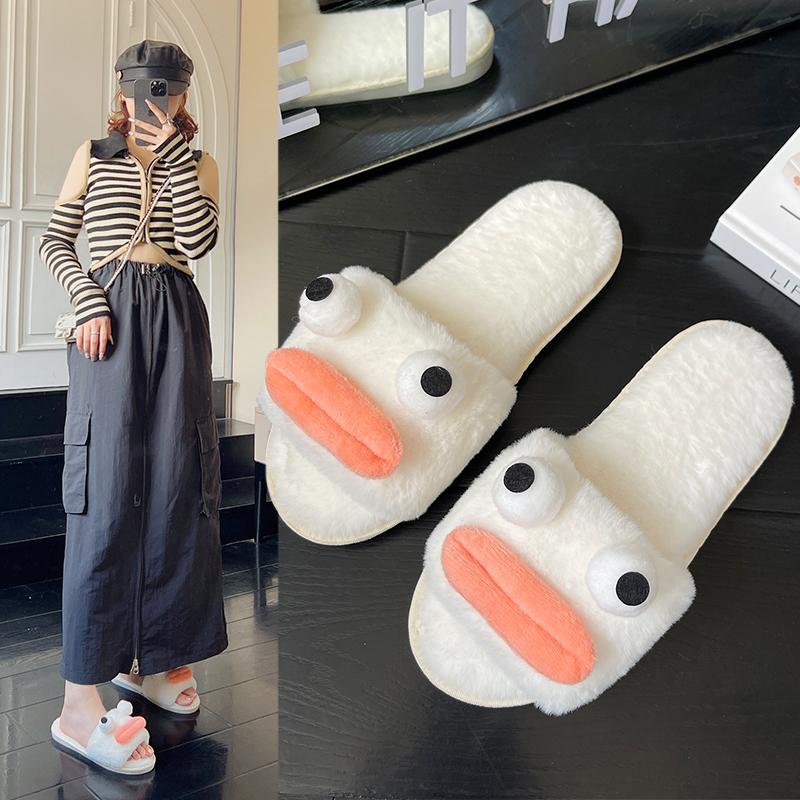 

Модные зимние женские теплые и пушистые домашние тапочки из мультяшного хлопка с пушистым рисунком 40-41 белый