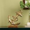 PURESTORY Decorative Metal Anchor Showpiece with Wooden Base | Decorative Items for Living Room |