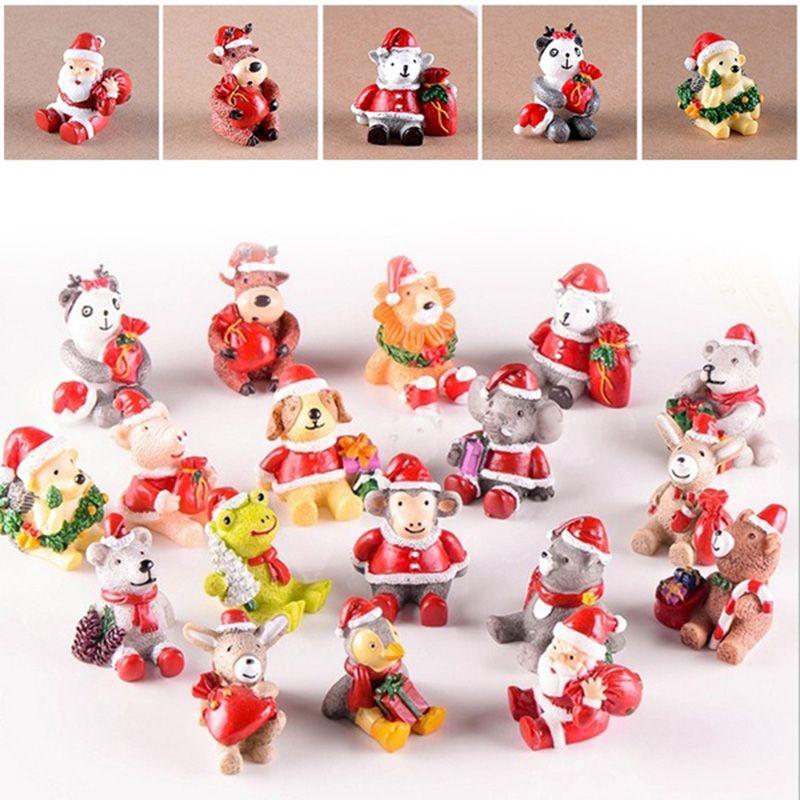 Adorable Diy Christmas Animal Resin Mini Landscape Decorations For Home Gardens