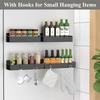 Magnetic Refrigerator Side Storage Rack, Wall Mounted Spice Rack Organizer, Fridge Magnetic Shelf Holder with Hooks
