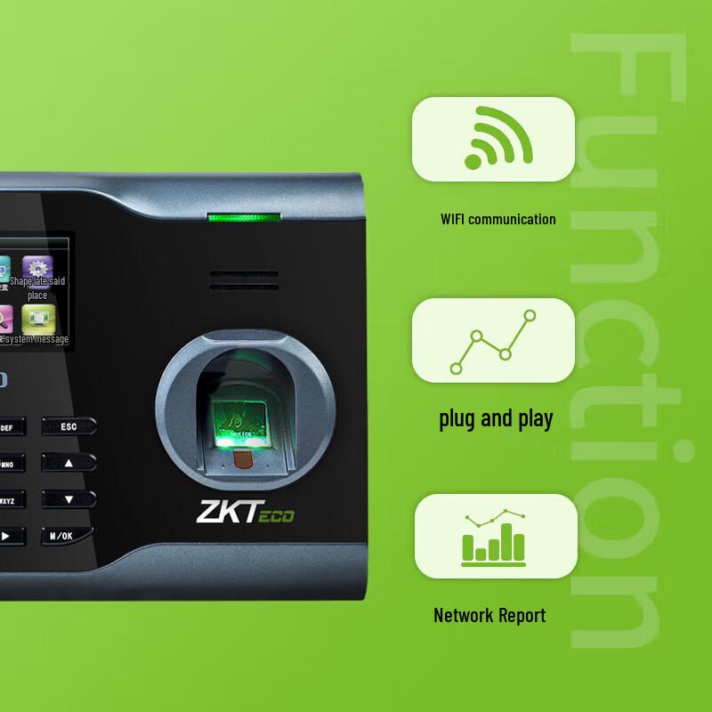 ZKTECO U160 WiFi Fingerprint Time Attendance Machine CN plug (adapter included)
