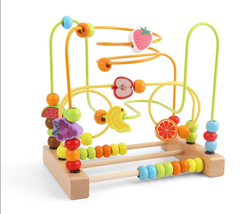 Jouets Montessori Bébé Roller Coaster en Bois Labyrinthe de Perles Jeune Enfant Apprentissage Précoce Puzzle Éducatif Jouet Mathématique pour Enfants 1 2 3 Ans