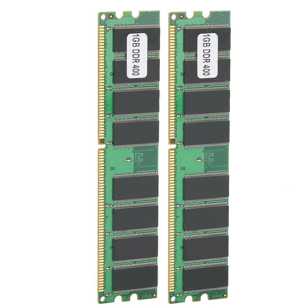 2Pcs Memory Module Desktop Computer Double‑Sided 16‑Grain DDR 1GB 400MHZ PC‑3200