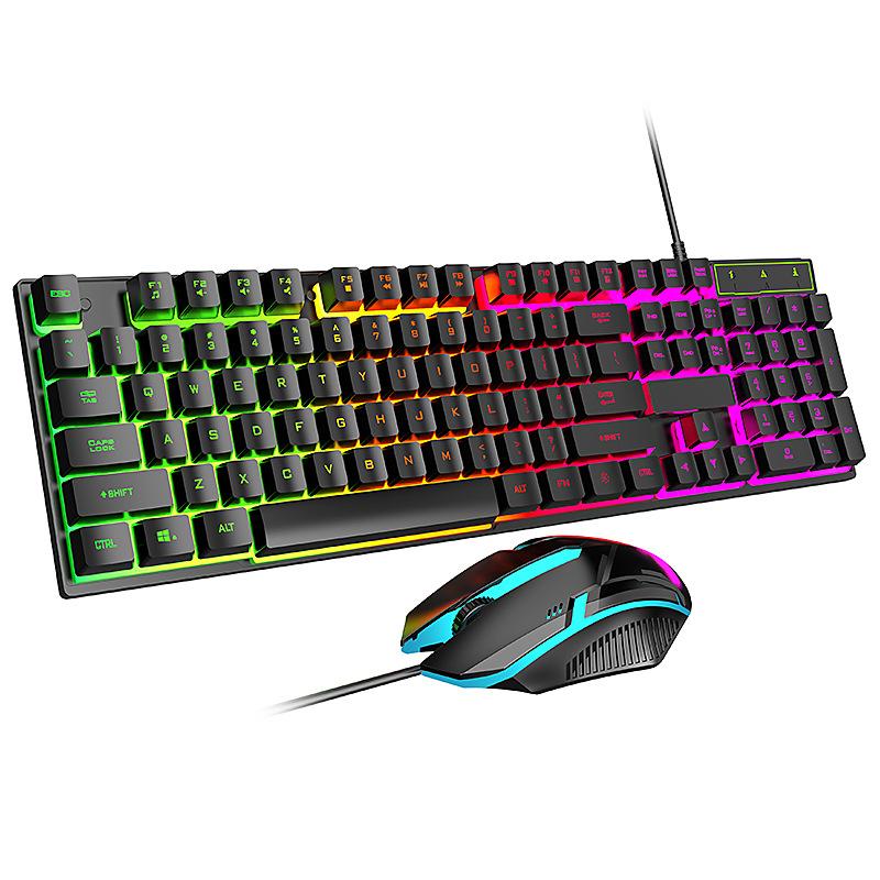 K320 Wired Gaming Keyboard and Mouse Suit for Business Office and E-sports Games