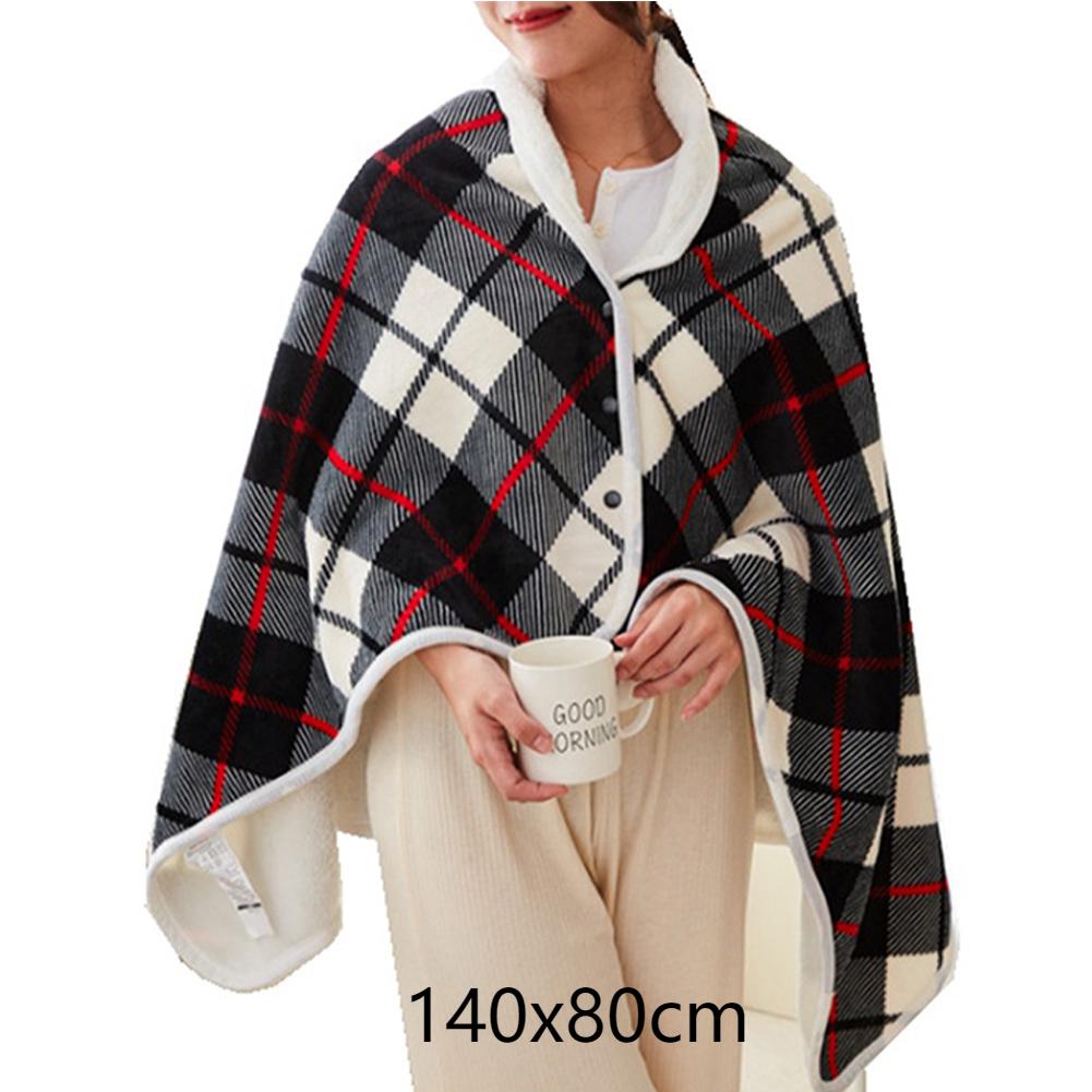 5V USB Electric Heated Blanket Shawl 3 Heating Levels Fleece Heated Blanket Portable Body Warmer Blanket Quickly Heated Cape Pad