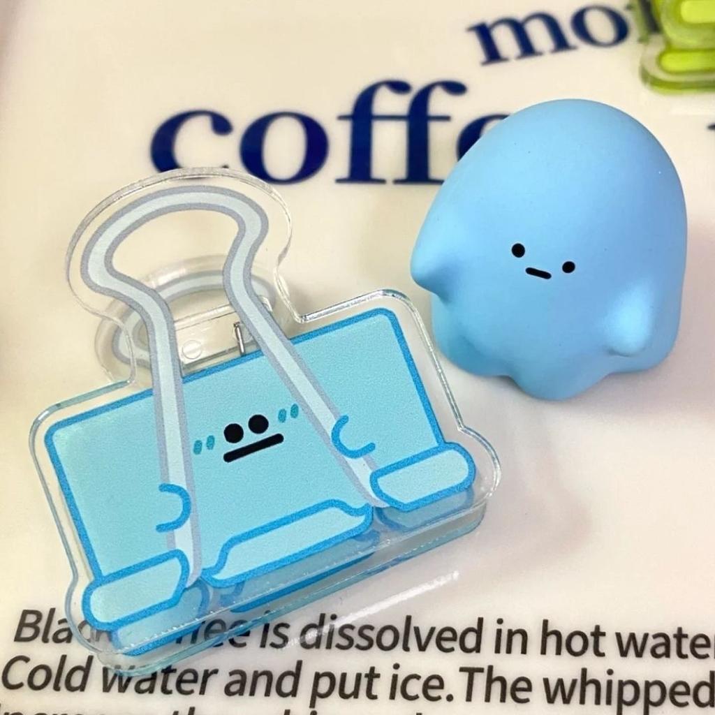 5pcs Color Cartoon Acrylic Tail Clip, Office Stationery, Document Ticket Clip, Manual Ledger Clip,Easy To Carry,Clipped Anywhere