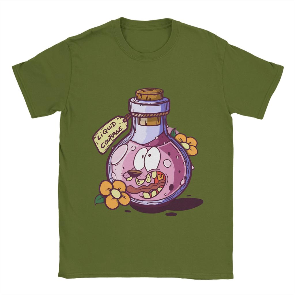 Courage Dog T-Shirt Sommer 100% Baumwolle T-Shirts für Männer Harajuku Design T-Shirt Kurzarm Vintage Oberteile