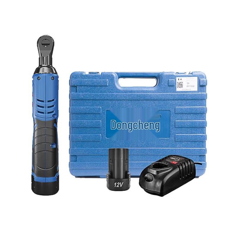 Dongcheng Batteridrevet 90-graders Vinkel-Skralle Wrench CN-plugg (adapter inkludert)