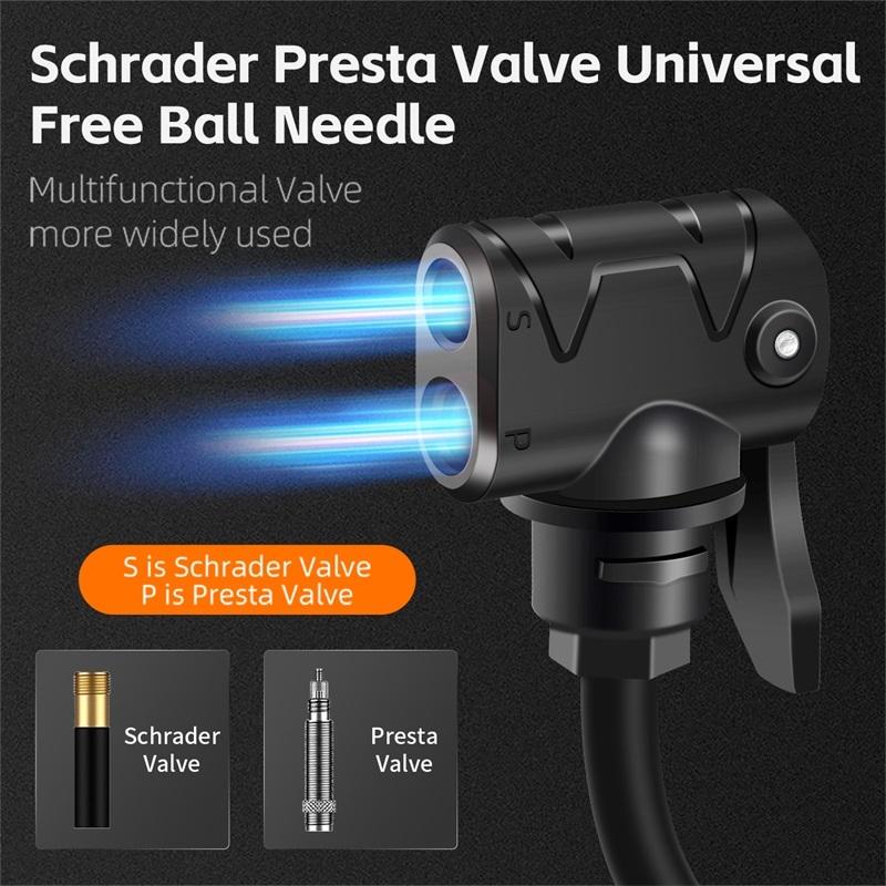 WEST BIKING Mini Bike Pump Aluminum Alloy Bicycle Hand Air Pump Tire Inflator Schrader Presta Valve MTB Road Cycling Pump