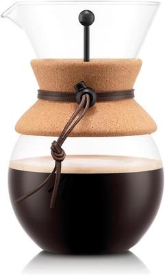 BODUM POUR OVER Pour Over Stainless Steel Mesh Filter Drip Type Coffee Maker 1L with Cork Cover [Genuine Product] 11571-109