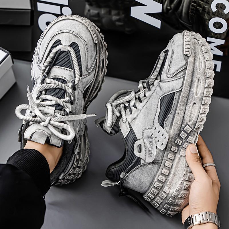 

Men s Shoes Breathable Mesh Teenagers sneakers Trend All-match Tire Soles Platform Dad Men 43