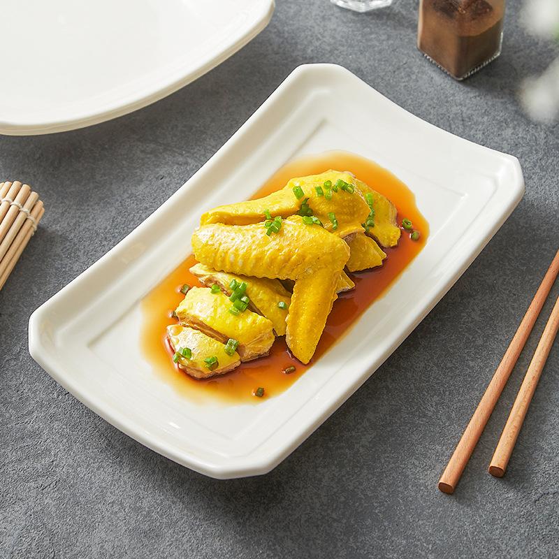 Solid Color Ceramic Plates, Rectangular Angled Plates, Dessert Plates, Specialty Restaurant Atmosphere Dishes, Kitchen Utensils