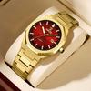 NARY Octagonal Men's Quartz Watch 9034 with Calendar and Steel Band