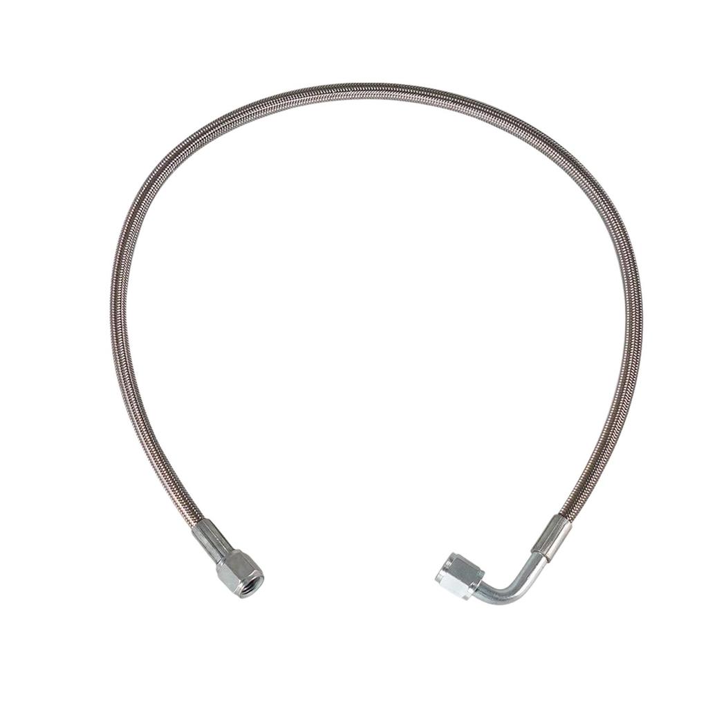 Stainless Steel Braided -4AN Turbo Oil Feed Line 90 Degree Straight Hose End Durable Rotatable Wear Resistant Vehicle Parts