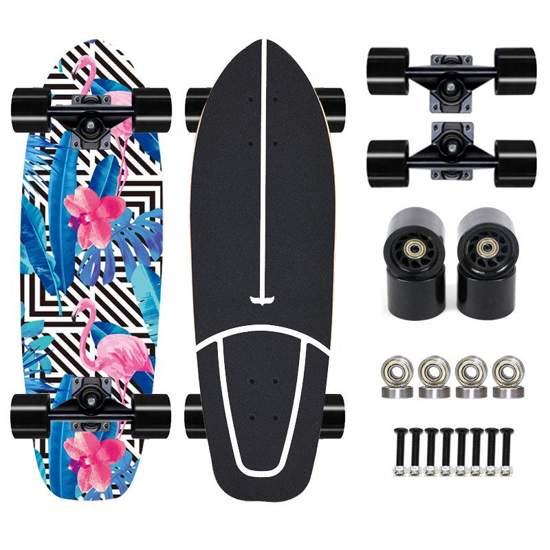 Thailand Maple Big Fish Board Single Upturned Skateboard Walking Board Land Surfboard Brush Street Board Four
