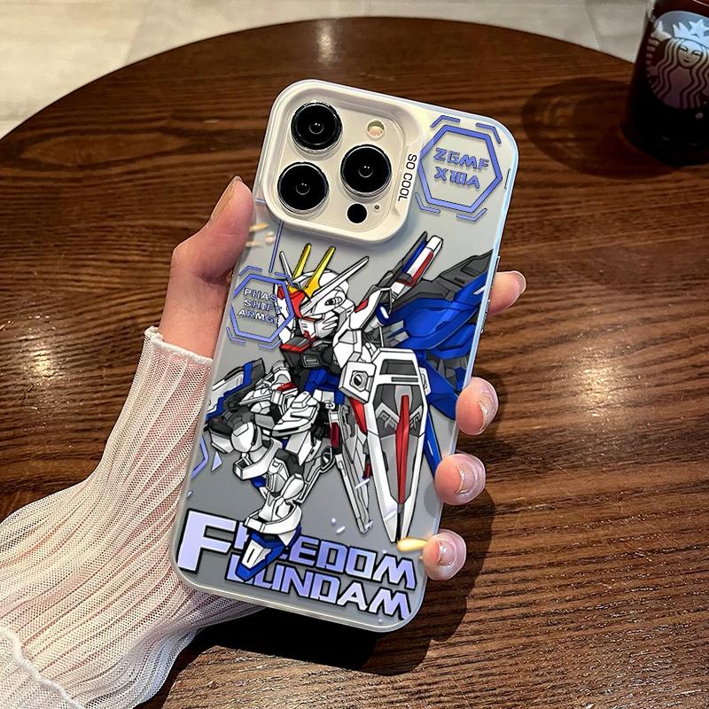 Freedom Gundam Mecha Anime TPU Phone Case For IPhone 15 14 13 12 11 Pro Max X XR XS 8 7 Plus, Clear Shockproof Protective Cover