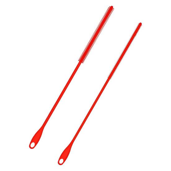 2Pcs Silicone Straw Brushes Food BPA Bendable Free Portable Reusable Grade Extra Long Straw