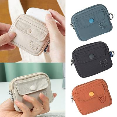 Tragbare Nylon-Geldbörse mit Reißverschluss, Mehrzweck-Kopfhörertasche, Mini-Aufbewahrungstasche