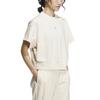 Adidas T Shirts Women's Ecru Crew Neck Moderate Straight Fit IM8868