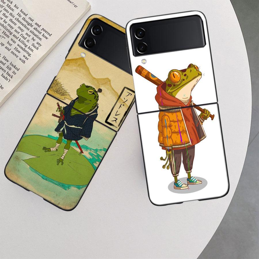 Cute Mouse Axolotl Frog Wizard Phone Case For Samsung Z Flip 7 6 5G Galaxy Z Flip 5 4 3 Black Hard Cell Cover Luxury PC Shell C