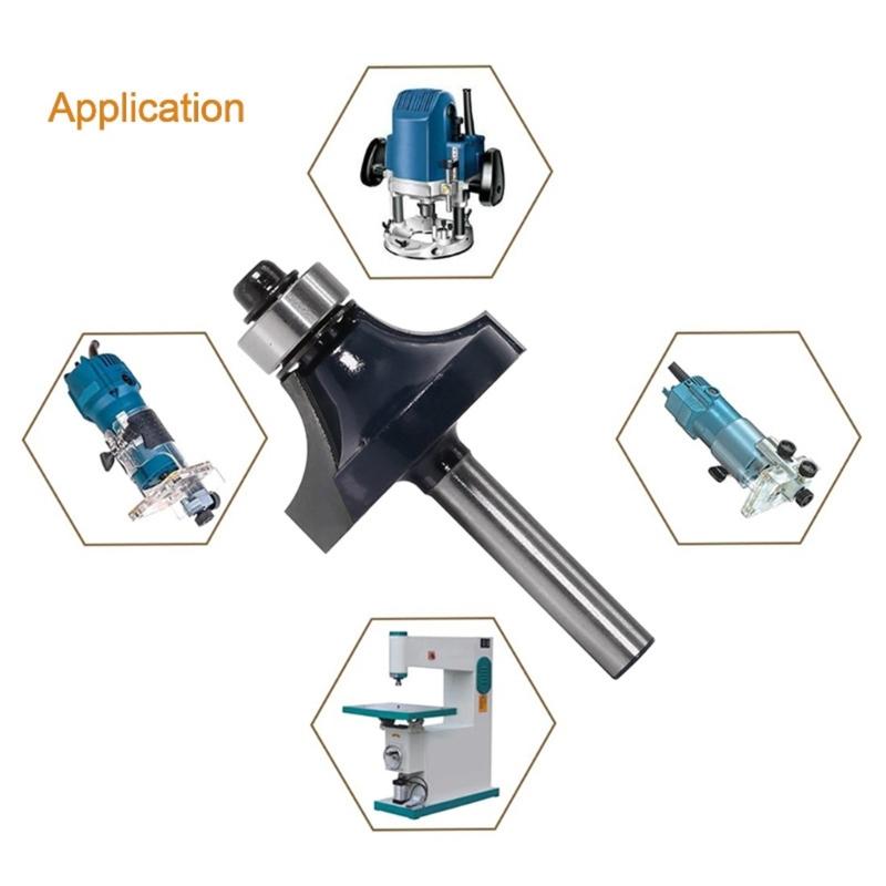 High Performances Woodworking Alloy Steel Roundover Router Bit 3/8 3/4 1 Inch 3Piece Set Suitable for 1/4Inch Shank Tool