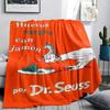 1PC Green Eggs and Ham Print Flannel Blanket, High quality All Seasons, Home Decor, Warmth and Comfort, Perfect for Christmas Gifts