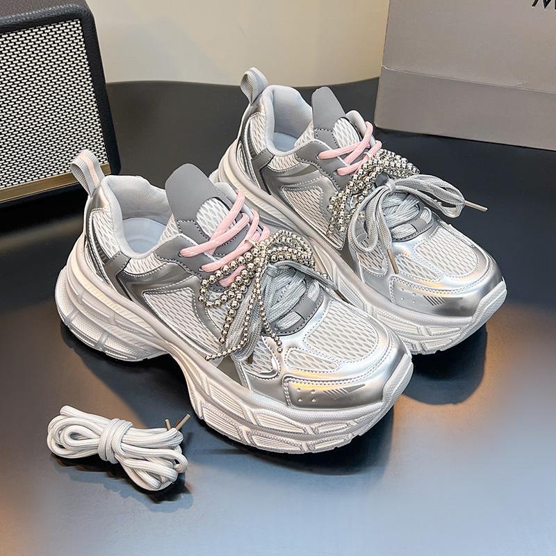 

Premium sense niche dad shoes women 2025 spring and autumn new thick-soled heightening lace-up design casual sports shoes tide 40