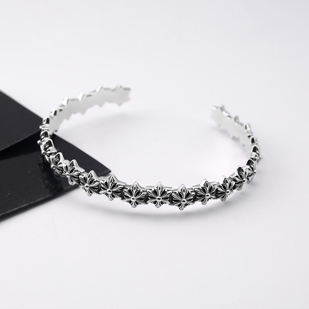 

Браслет унисекс из стерлингового серебра с регулируемым размером, в виде лепестка гексаграммы