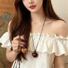 Lightweight Zinc Alloy and Wood Pendant Necklace Featuring Adjustable Chain for Sensitive Skin and Fashion Versatility