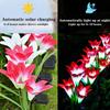 4 Head Solar Lily Flower Lights Outdoor Waterproof LED Landscape Pathway Lamps for Garden Yard Wedding Decoration