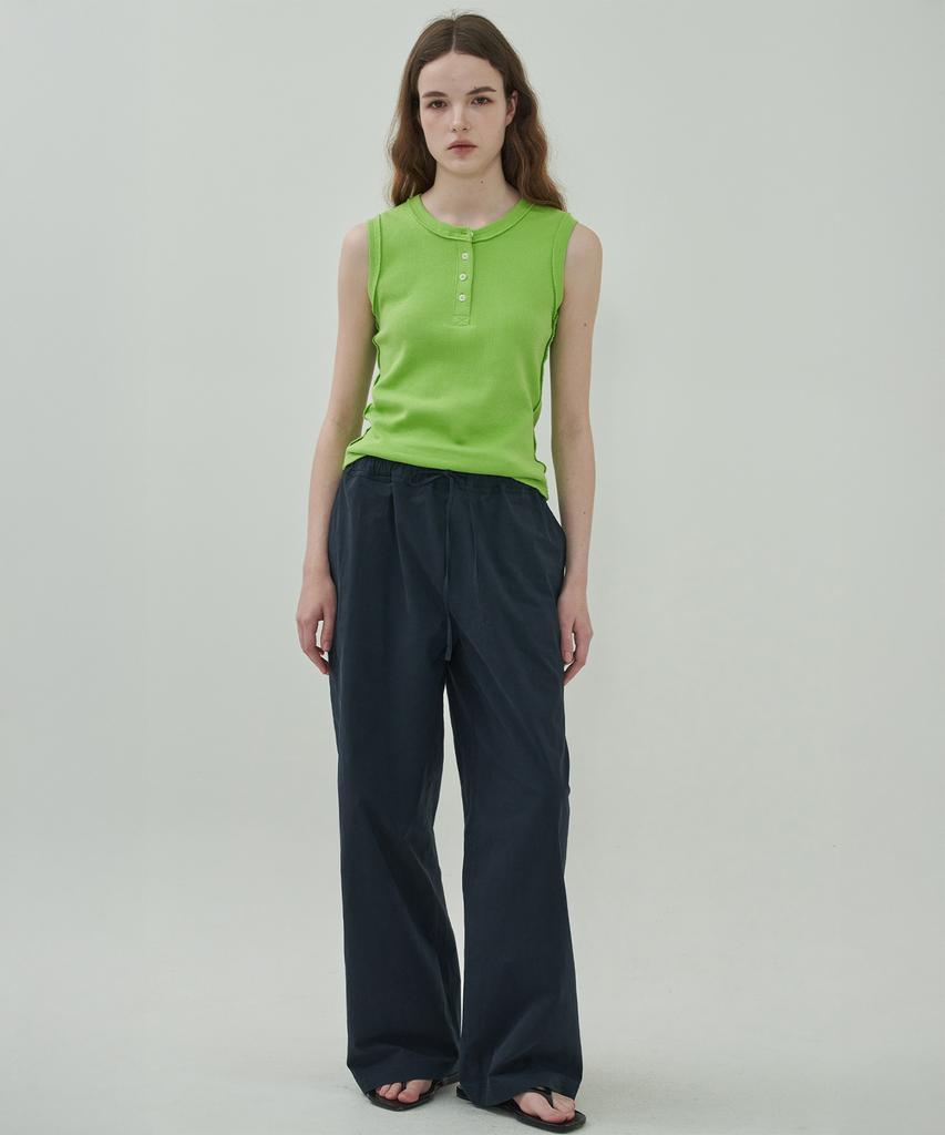 MOTT Relaxed Band Loose Pants - Navy